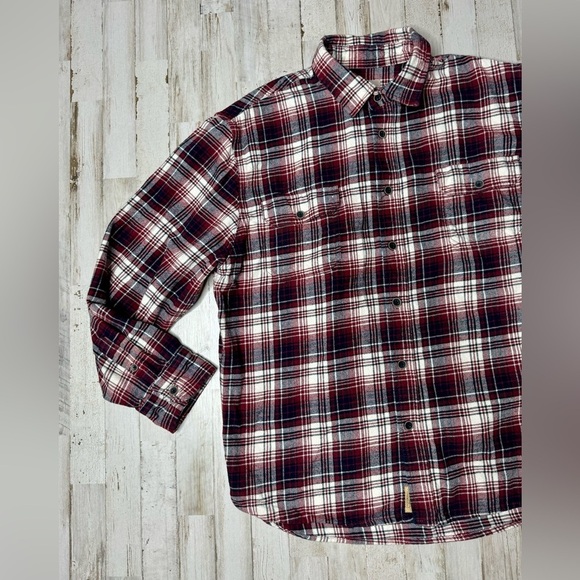 Jachs Flannel Shirt Mens XL Plaid Heavy Long Sleeve Button Up Classic Red - Picture 3 of 13